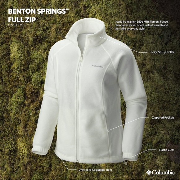 Columbia Women's Benton Springs Full Zip Jacket - Cream - Picture 1 of 14